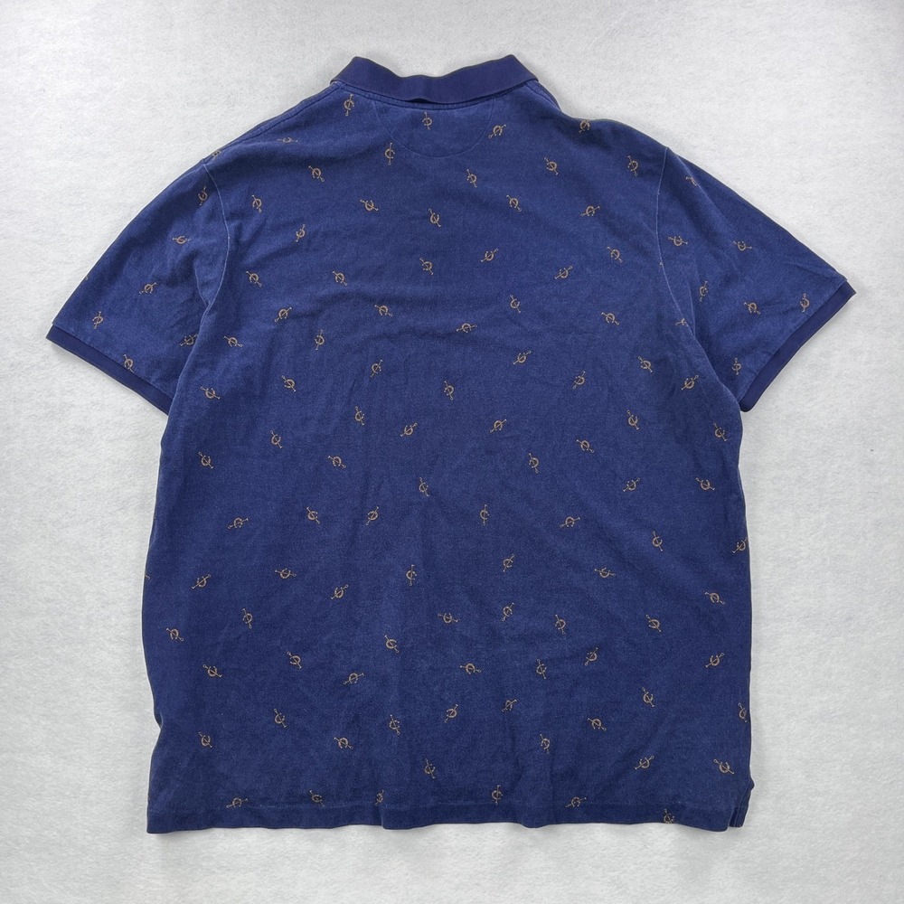 Polo Ralph Lauren Mens XXL Navy Blue Equestrian Saddle Stirrup Print Polo Shirt - Picture 3 of 6